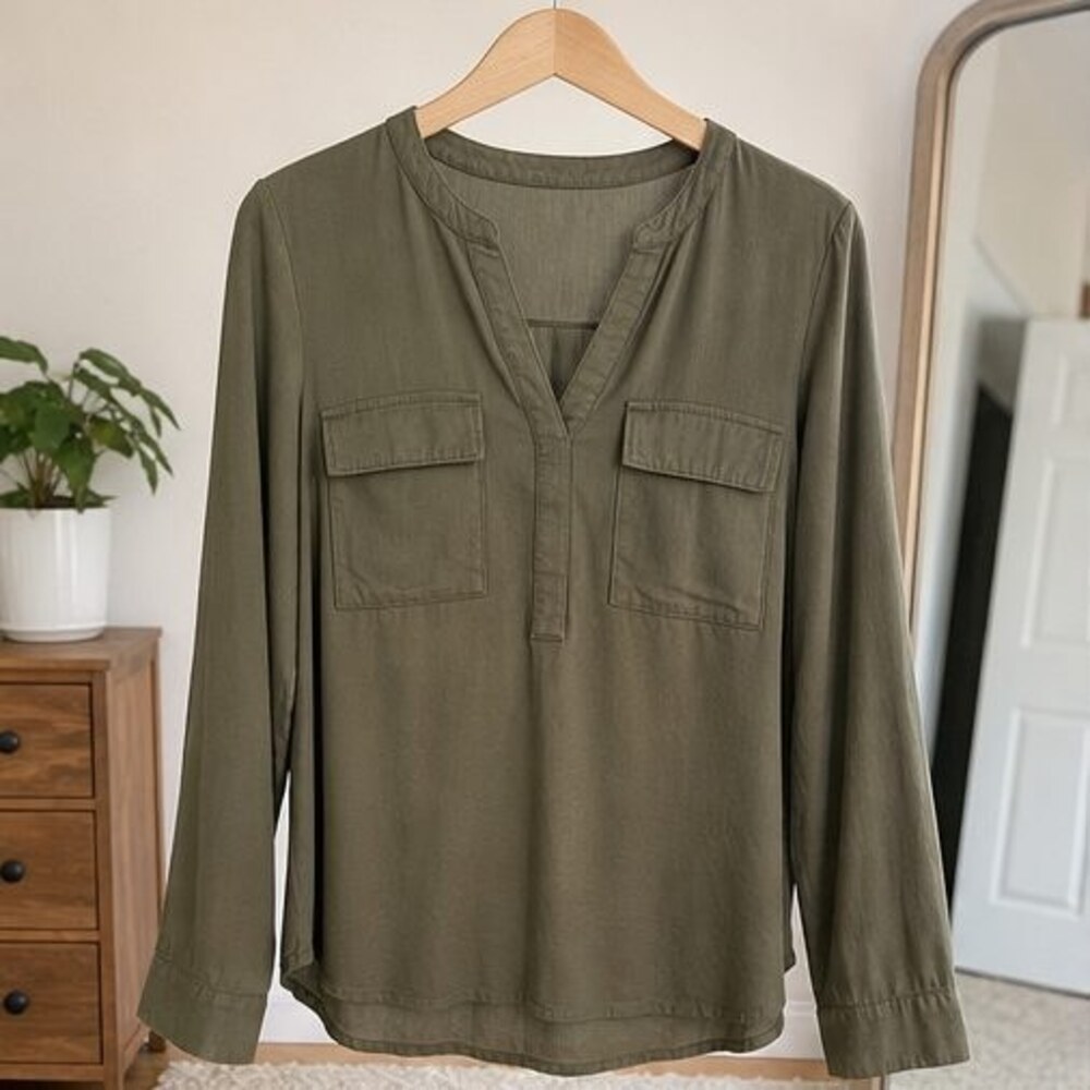 Taupe Pleated Blouse